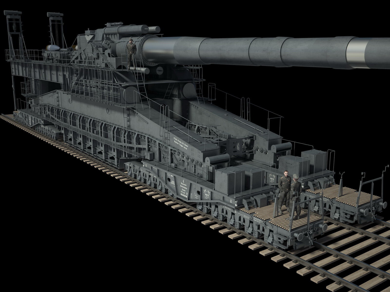 ArtStation - German 80 cm railway gun Schwerer Gustav